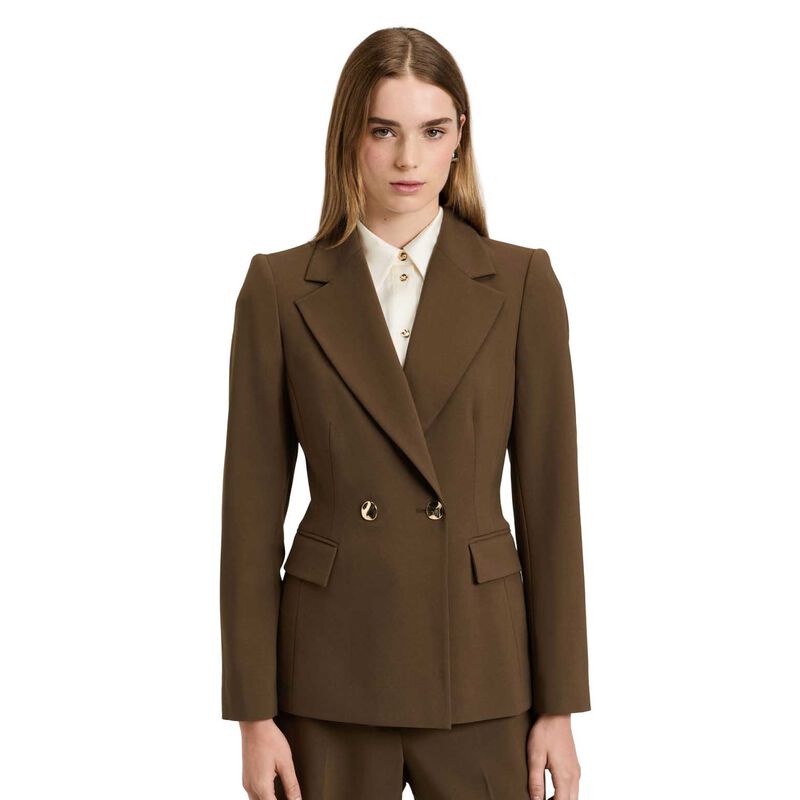 Veronika Maine Twill Suiting Double Breasted Blazer image number 0
